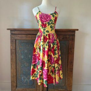 RARE! Bernie Dexter Roses Chelsea Dress